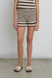 LARA MULTI STRIPE CROCHET SHORT